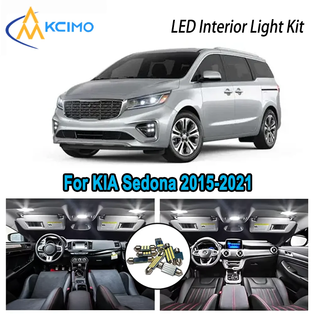 

High-Quality LED Interior Kit for KIA Sedona 2015-2021 2016 2017 2018 2019 Premium Error-Free Dome Map Trunk Automotive Lamps