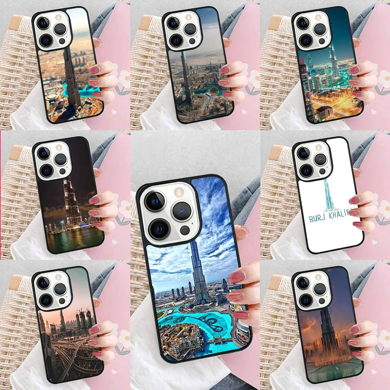 Burj Khalifa Tower building Dubai Soft Phone Case Cover for iPhone 16 Promax 15 Pro 13 14 Plus 11 12 Mini XR XS MAX Coque