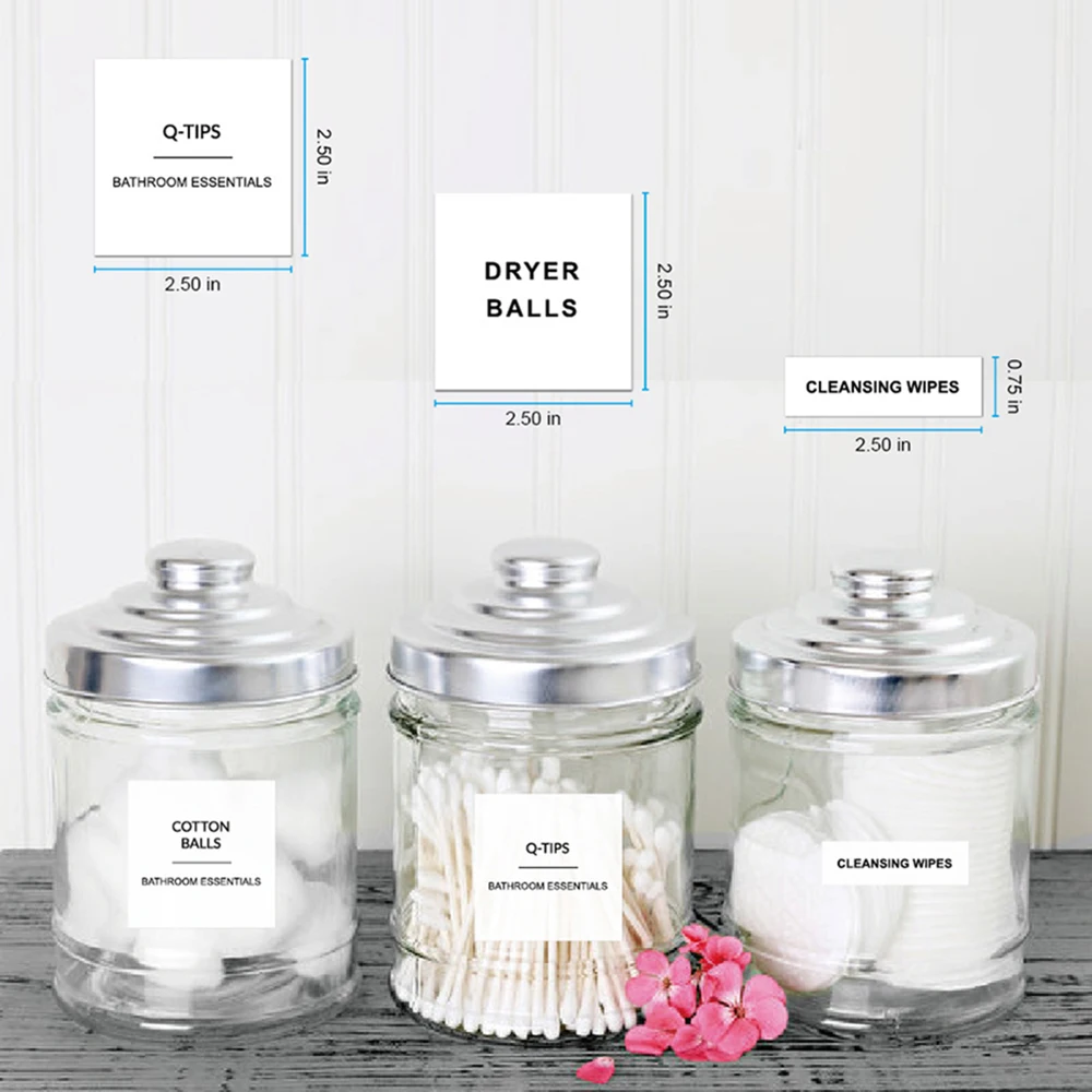 189/204pcs Preprinted Minimalistic Bathroom Labels Soap Dispenser Home Organization Makeup Tools Stickers with Blanket Labels