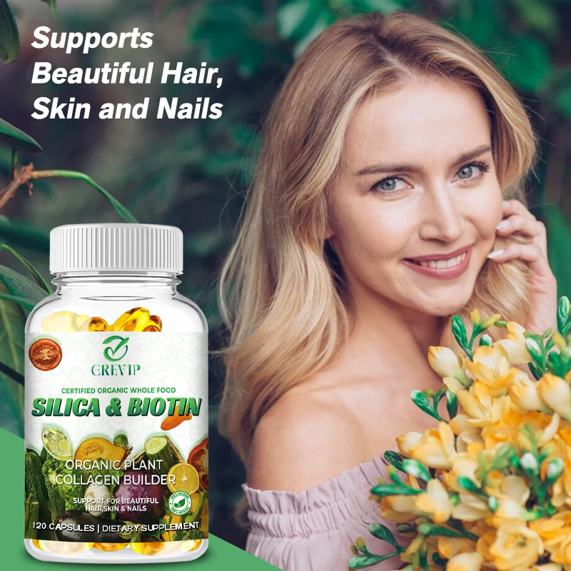 Silica and Biotin Supplement - Helps Enhance Healthy Hair, Skin, Nails - Non-GMO