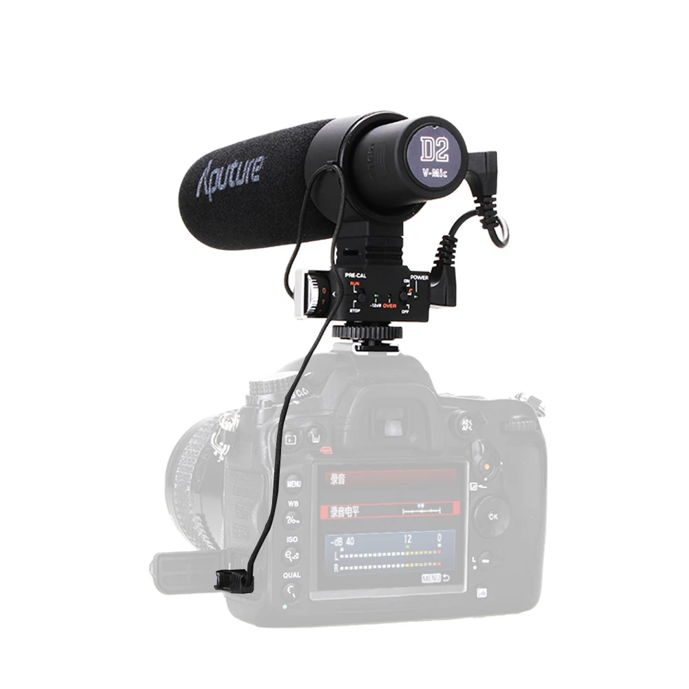 Aputure V-Mic D2 Sensitivity Adjustable Directional Condenser Shotgun Microphone Mic for Canon Nikon Sony Camera DV Camcorder