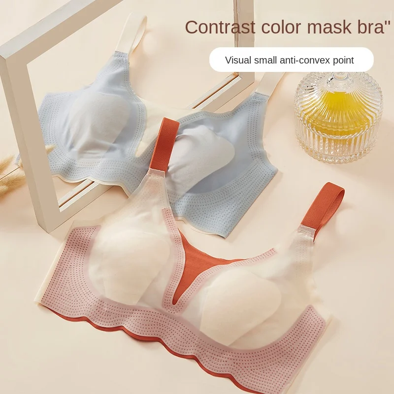 Ultra-cienka koronka bezszwowa bielizna duże piersi damskie pokazują małe bez stalowych kółeczek wygodne oddychające biustonosz do spania bez piersi