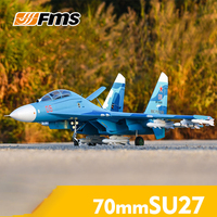 Fms Dual 70 Channel Jet Su27rc Plane Attack Aircraft Remote Control Assembly Fixed Wing Model Fighter Vortex Jet Sound Wave