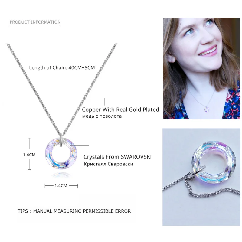 New Fancy Stone Circle Crystal Jewelry Sets Exquisite Fashion Cubic Zirconia Pendant Necklace Piercing Earring For Women Wedding