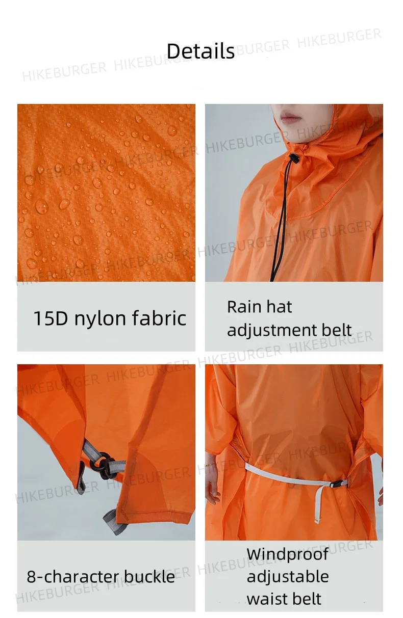 3F UL Gear Poncho Ultraleichter multifunktionaler Regenmantel Outdoor Tragbare 3-in-1-Plane/Fußabdruck Wasserdicht Wandern Rucksackreisen – Detail 9