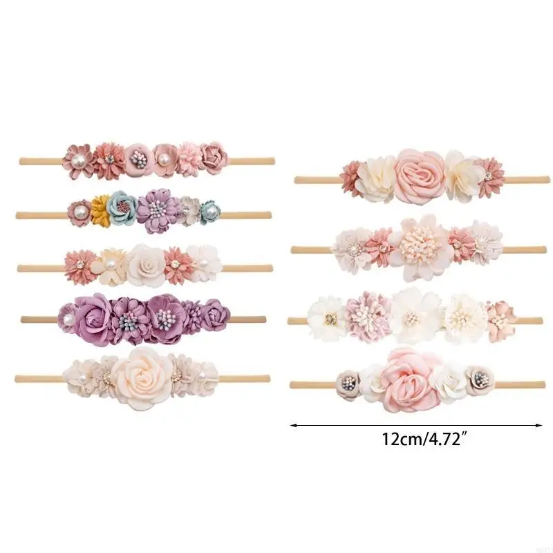 Fiore artificiale Fascia per capelli Centinaia giorni Neonato Bambino per Baby Shower Bambine Puntelli per fotografie