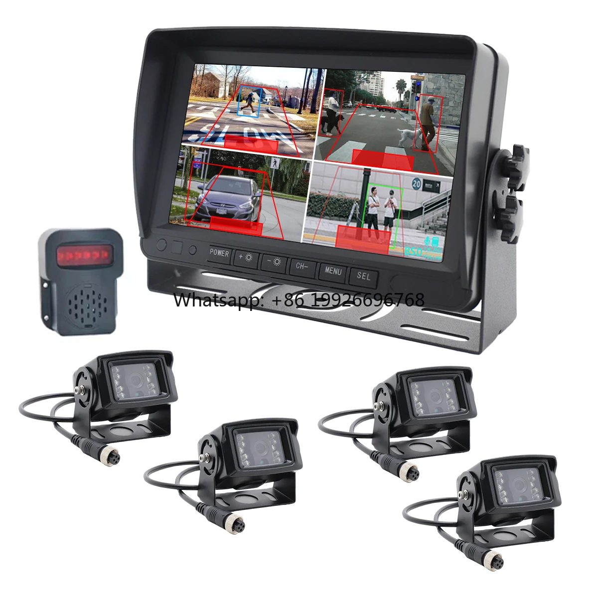 

Heavy Duty Wide Angle 9-36v 1080p Cctv Set Car Dvr 4 Camera Dash Cam Dvr 7 Inch Quad Monitor Bus 360 Truck Camera System