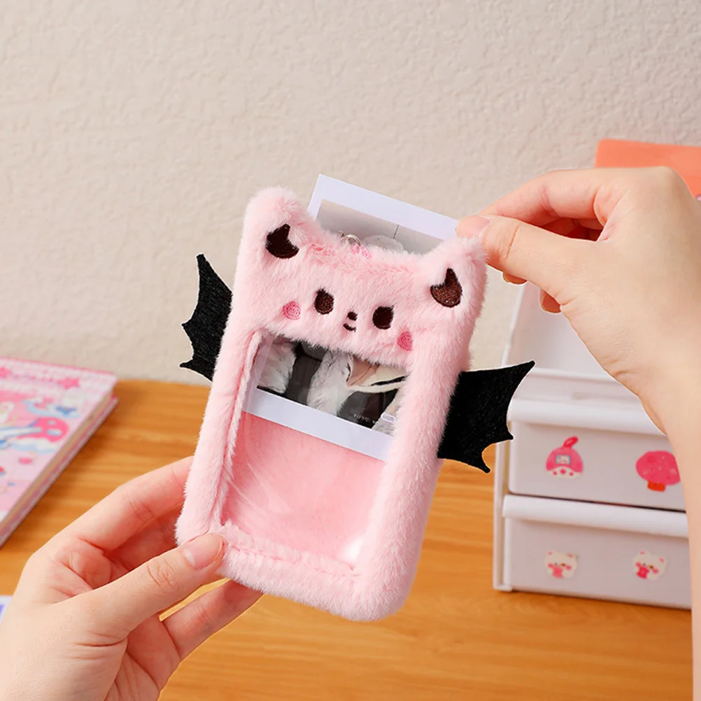 Plush Card Holder Id Sleeve Girl Wallet Badge Backpack Keychains for Girls Wallets Teen Clip Visible Cartoon Sleeves