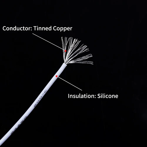 Imagen 2 del producto Cable de silicona suave resistente al calor, Cable Flexible trenzado eléctrico de cobre estañado, Kit de caja de 5 colores, 30/28/26/24/22/20AWG