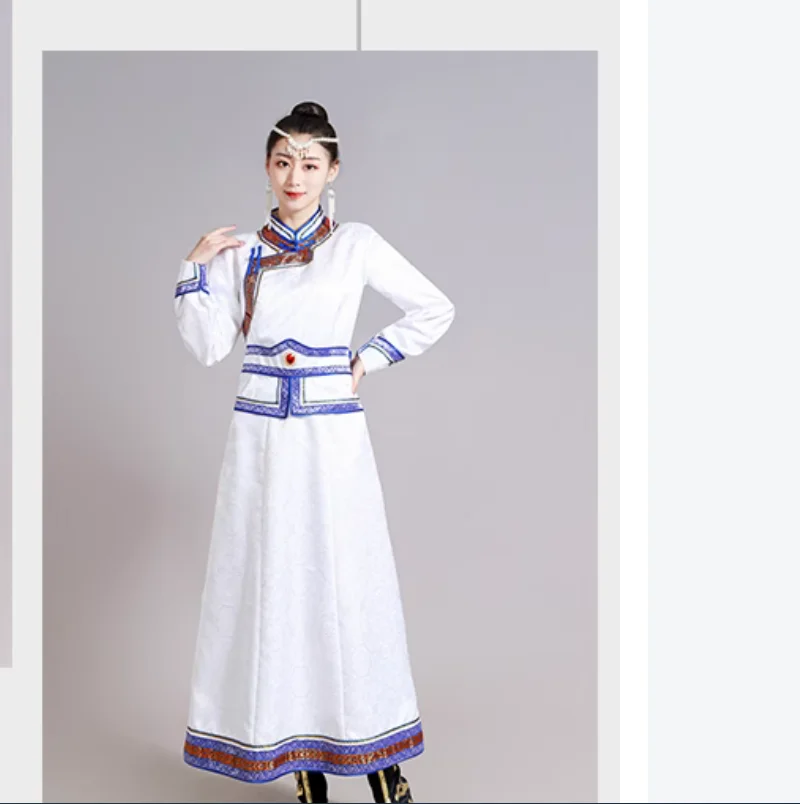 Mongolian clothing women's grassland ethnic style dress long robe