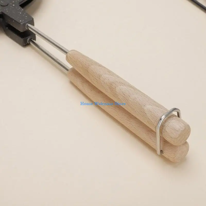 

F68E Walnut Cookie Maker Pan with Nonstick Coating Handle Aluminum Alloy Baking Tool 12 Holes Waffles and Pastries Mould