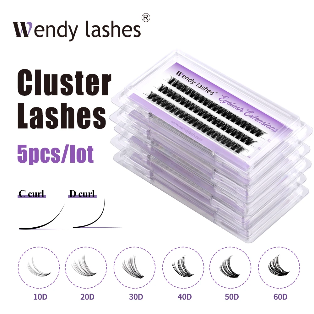 Wendy Lashes 5pcs/Lot Cluster lashes 3 Rows 30D/40D Bundles Natural Style Individual Eyelashes Handmade Supplier
