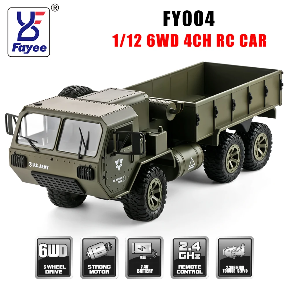 FAYEE FY004 RC Car 2.4G 6WD Pickup Truck 70M with HD Camera APP Control Climbing Vehicle