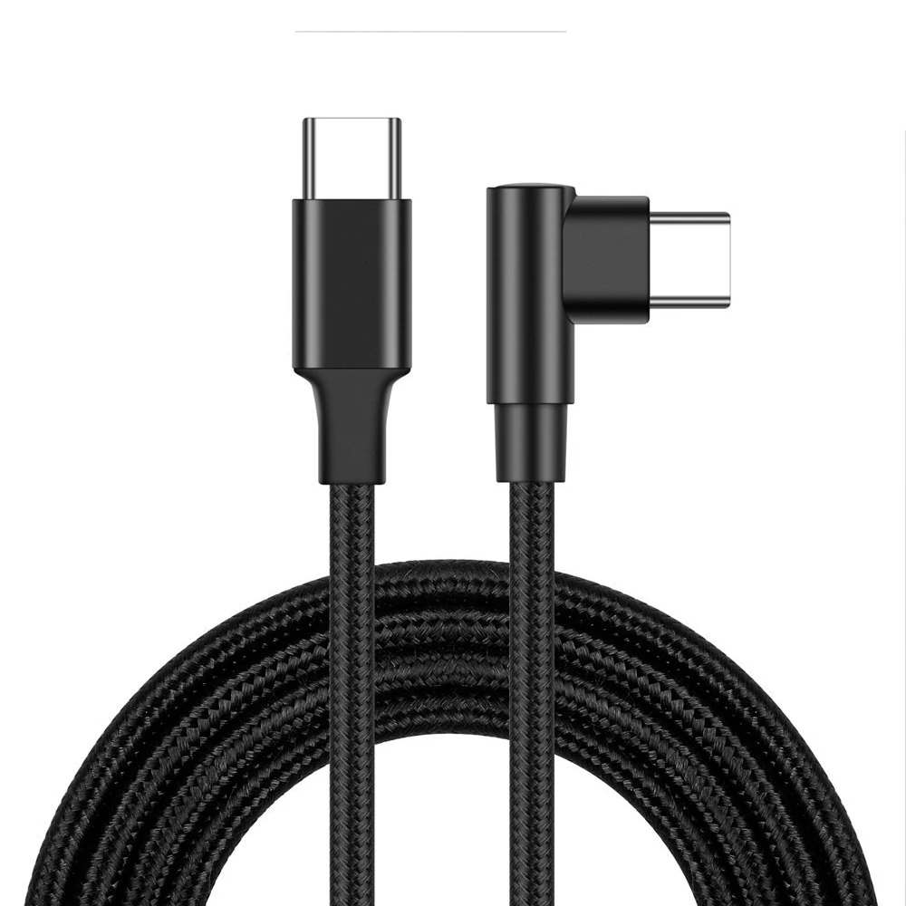 60W USB Type C To USB C Cable 90 Degree Angle For iPad MacBook Pro Xiaomi Samsung Huawei Fast Charging Type-C Date Wire