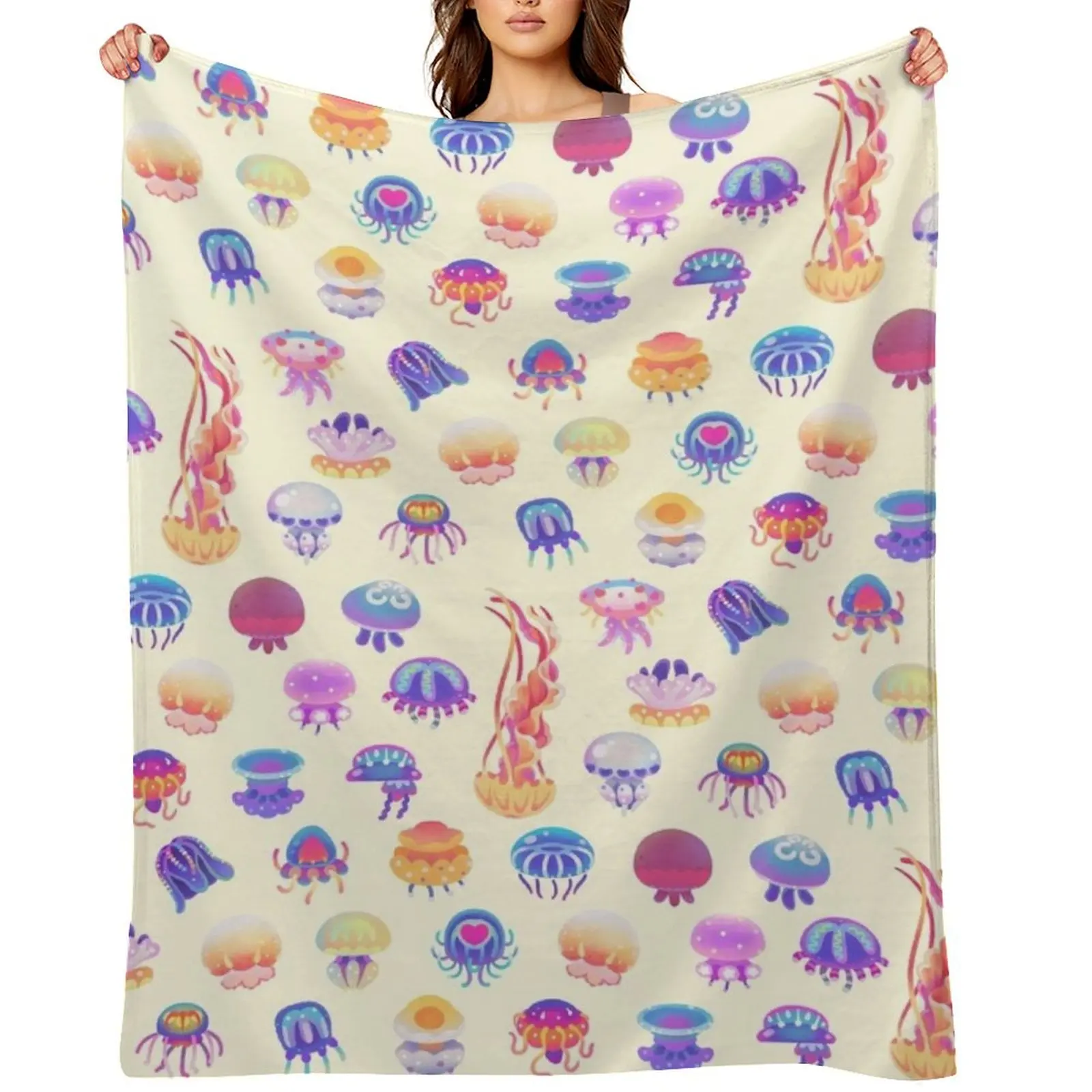 

Jellyfish Day - pastel Throw Blanket sofa bed Sleeping Bag Decorative Sofas Vintage Blankets