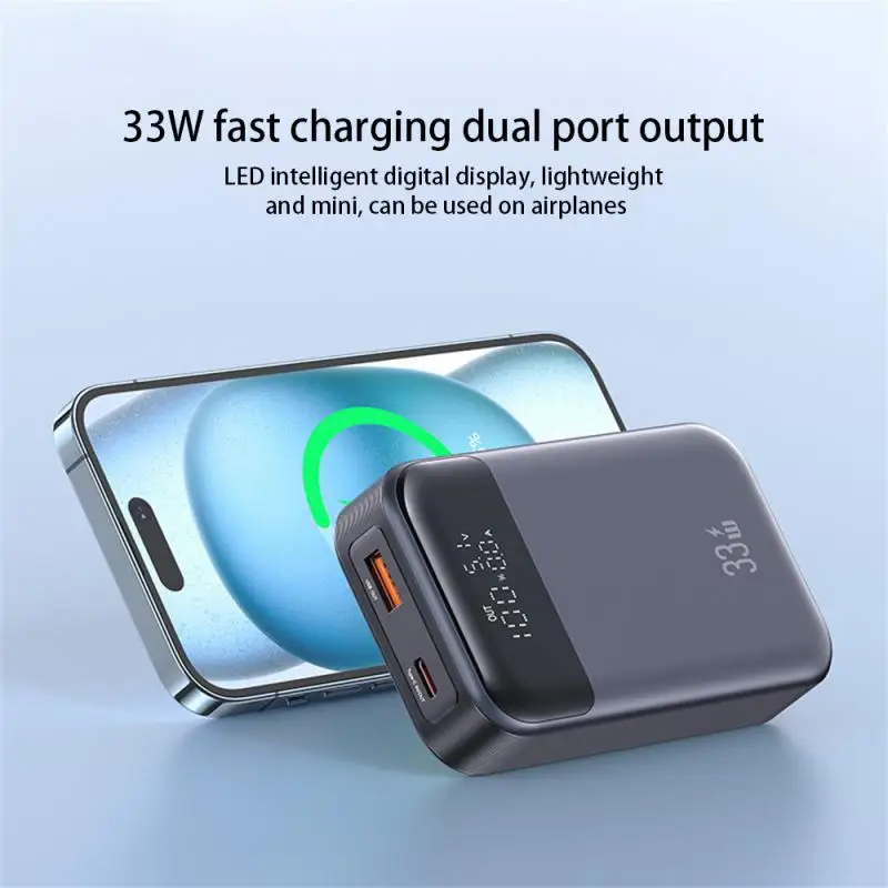 

USAMS Mini Power Bank 10000mAh 33W PD Fast Charging Powerbank Portable External Battery Phone Charger for iPhone Xiaomi Samsung