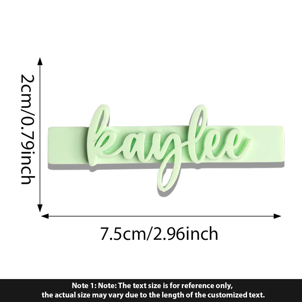 Personalized Name Hair Clips - Custom Acrylic Hair Accessories - 3 Inch Alligator Clip - Cute Hair Clips for Women & Kids