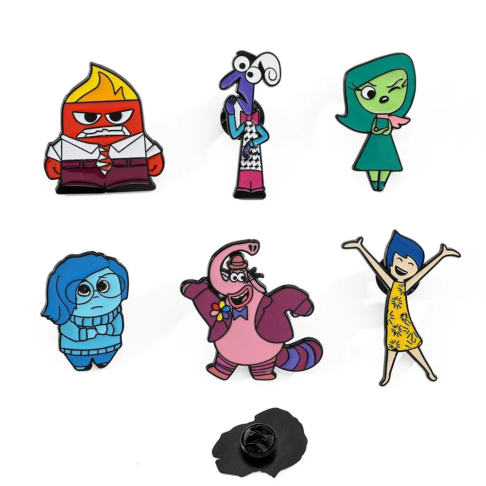

1-6Pcs Disney Anime Inside Out Enamel Pin Brooches For Lapel Pins Metal Badge on decor Backpack Clothes Fashion Metal Badge