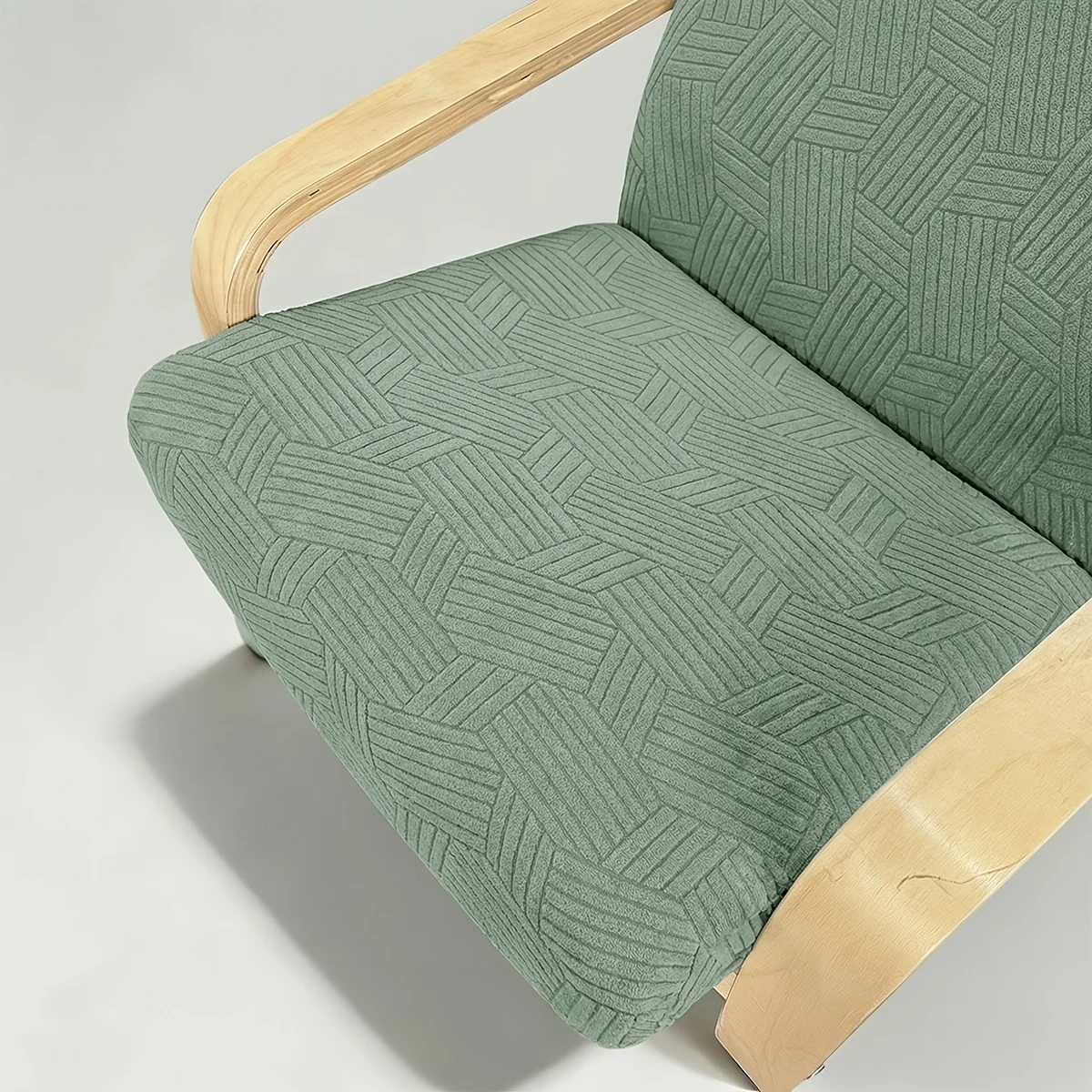 1 Stück Jacquard Poang Stuhlauflage mit Gummiband, Weicher Einzelsofa-Bezug, Dehnbarer Schaukelstuhl-Schutz für Wohnzimmer – Detail 9