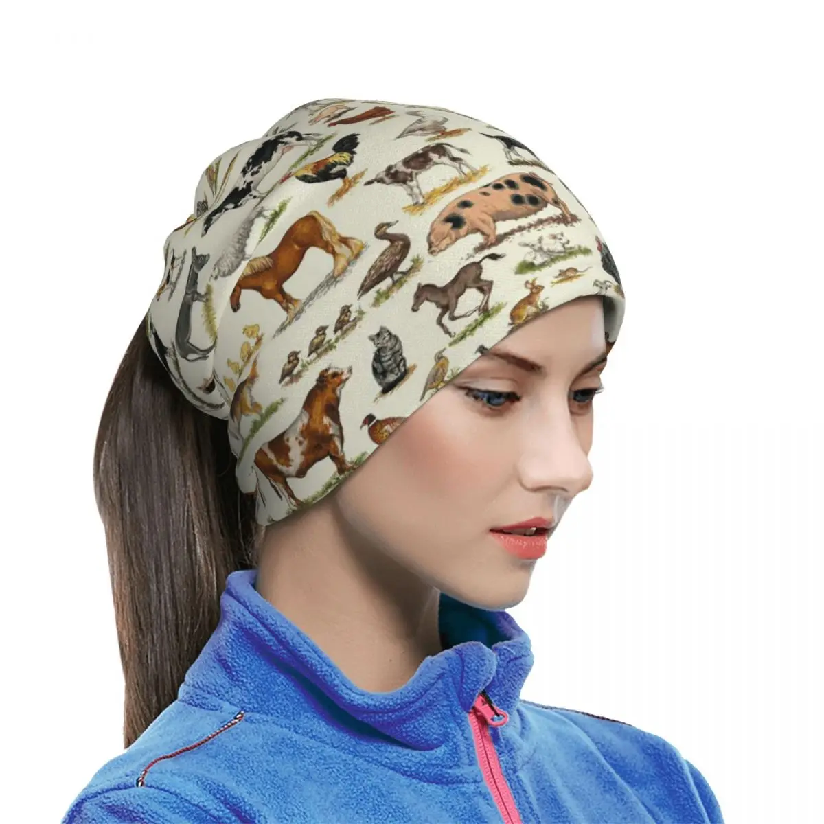 Country Farm Animals Farmhouse Village Pet Multifunctional Elastic Neck Gaiter Wind Proof Face Cover Bandana Unisex for Fishing