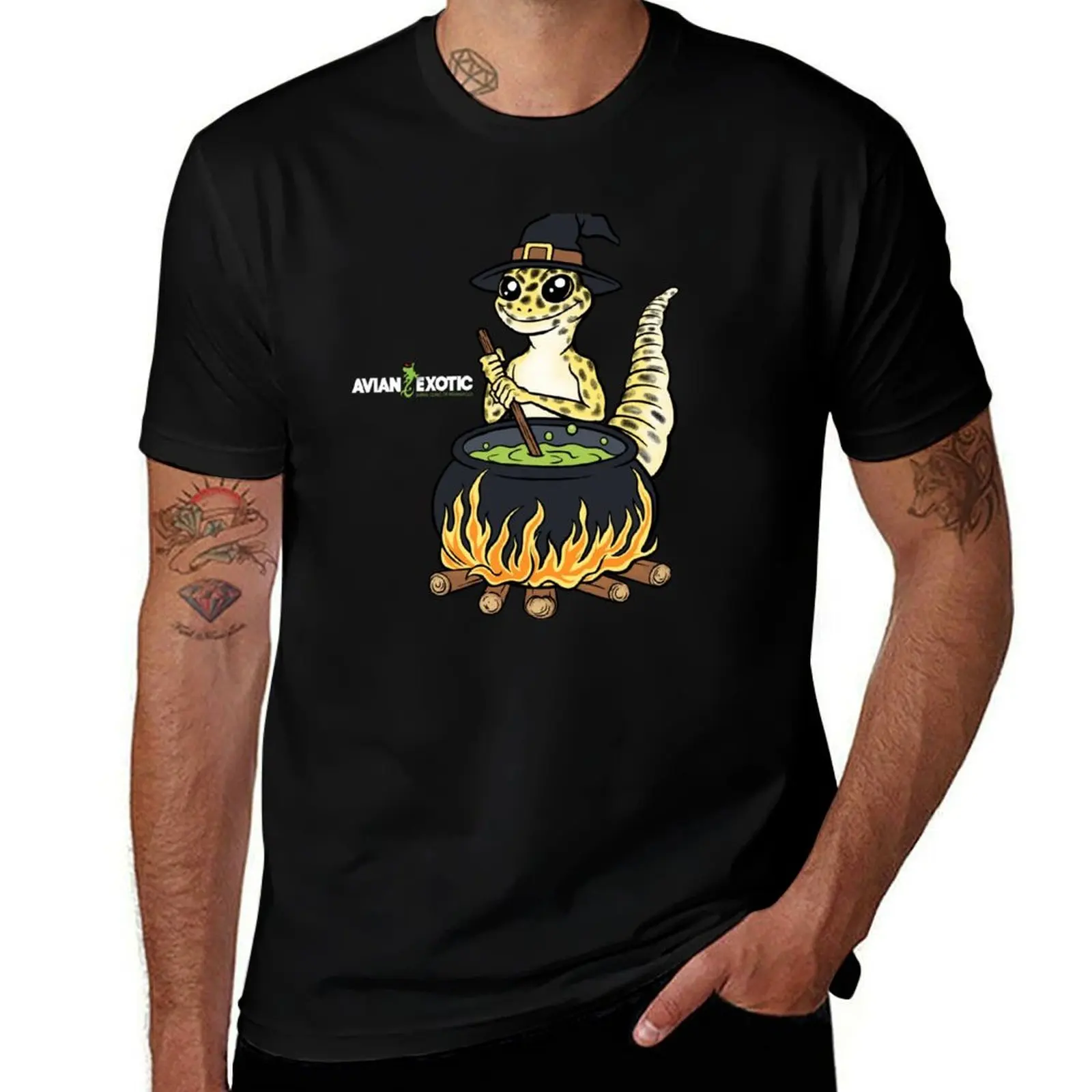 

Witchy Leopard Gecko T-Shirt Basic Casual Short Sleeve Cotton Shirt