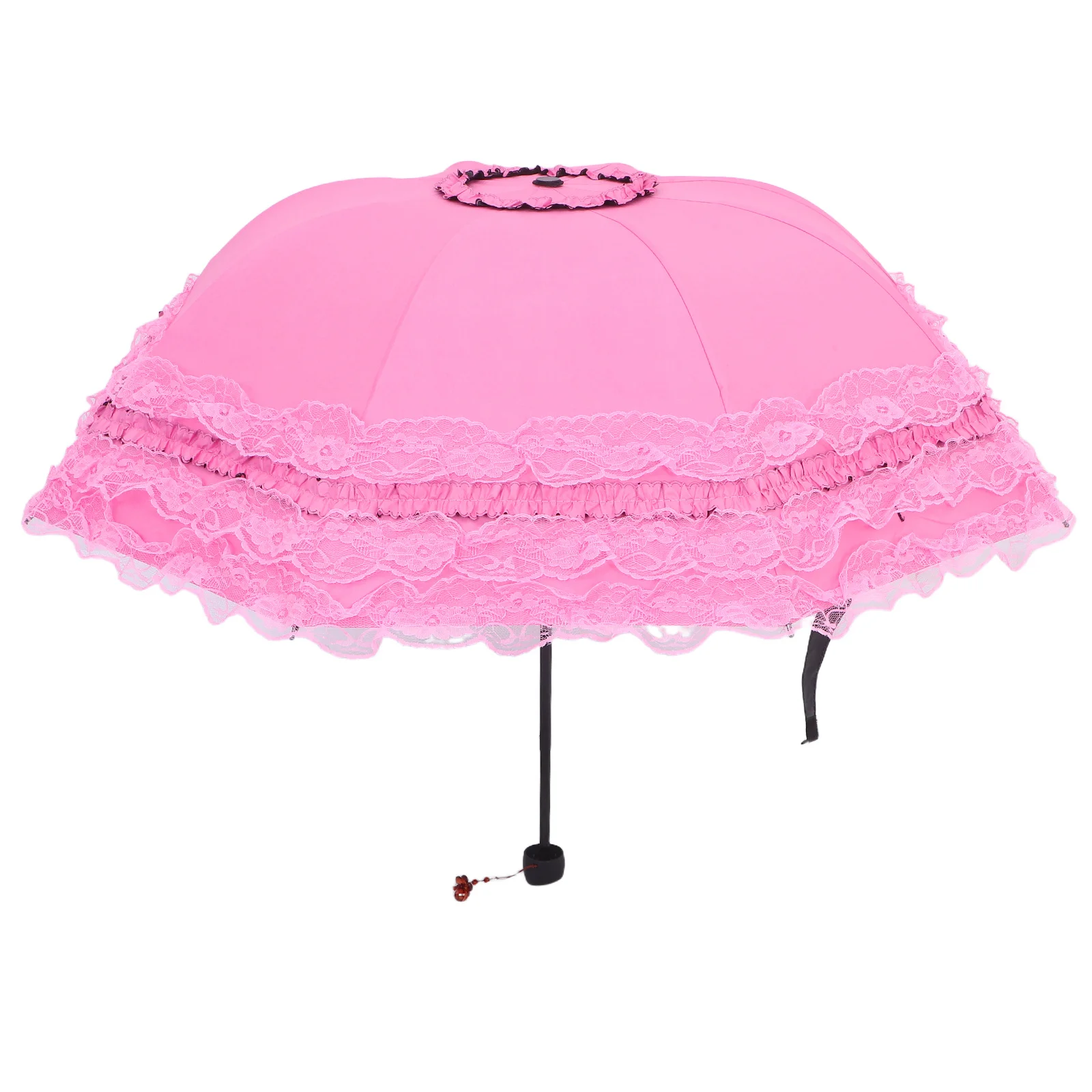 

Women Folding Lace Sun Umbrella Floral Parasol Compact Portable Windproof Uv Protection Travel Beach Wedding Lace Sun Umbrella