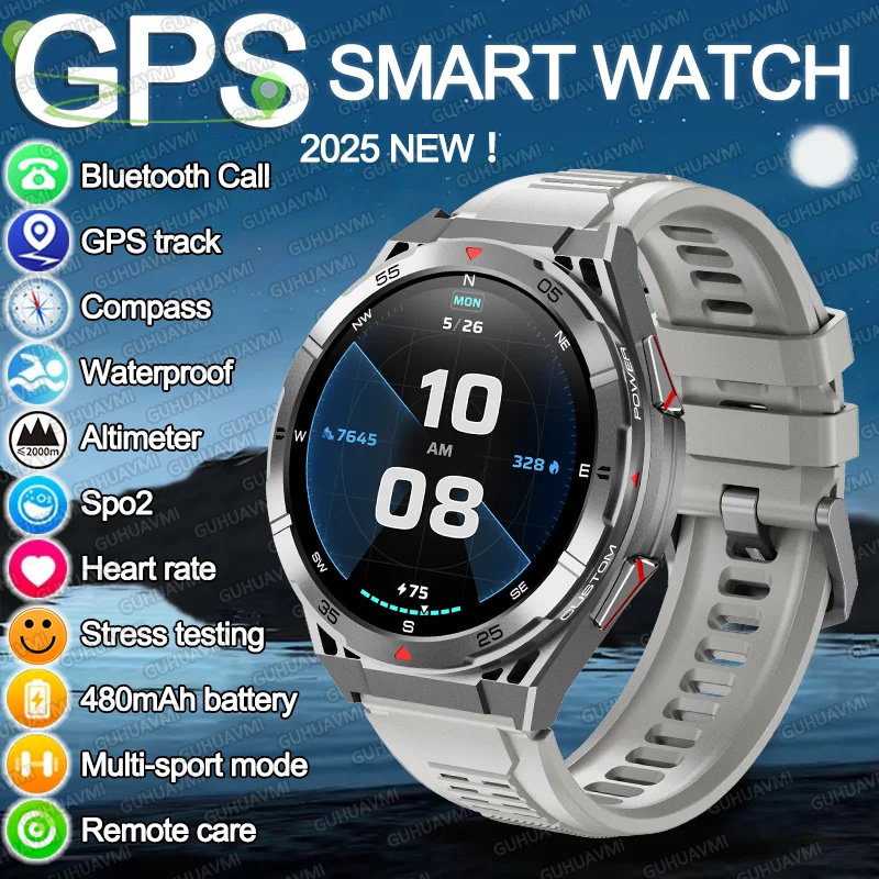 

2025 New Adventure GPS Sports SmartWatch Ultra HD AMOLED Built-in gps BT Call Fitness Waterproof Smart Bracelet For IOS Android