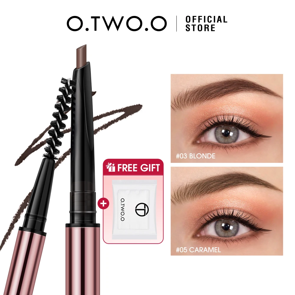 O.TWO.O Eyebrow Pencil Waterproof Natural Long Lasting Smooth Fill Fluff Blendable Shaping High Pigment Brow Pencil Eye Makeup
