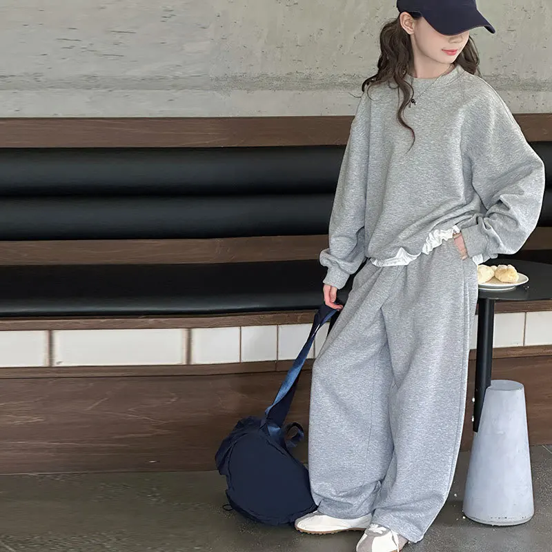 

Autumn School Girls 2pcs Tracksuit Children Girls Patchwork Long Sleeve Sweatshirt Kid Girl Elastic Waist Pant 4-14Y Girl Outfit