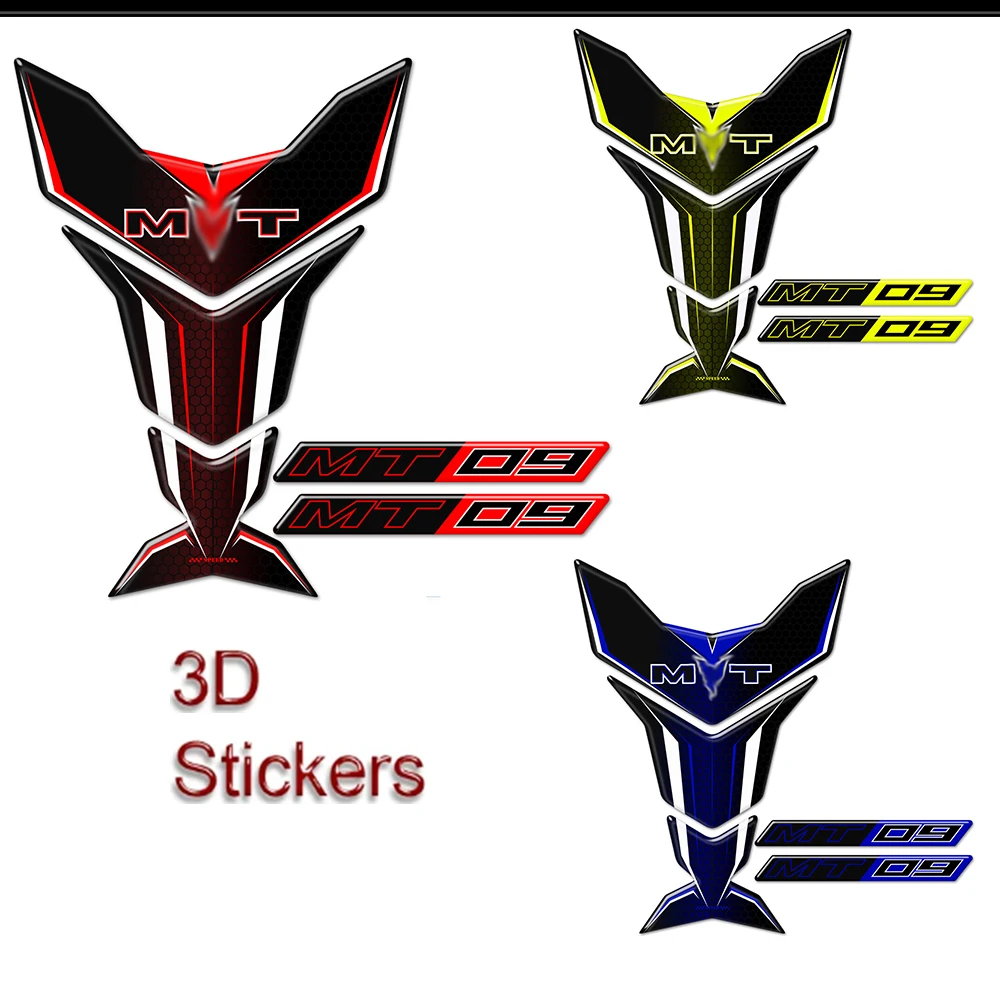 For Yamaha MT09 MT-09 MT 09 3D Stickers Tank Pad Protector Fairing Motorcycle Fuel Knee Accessories Decal 2016 2017 2018 2019