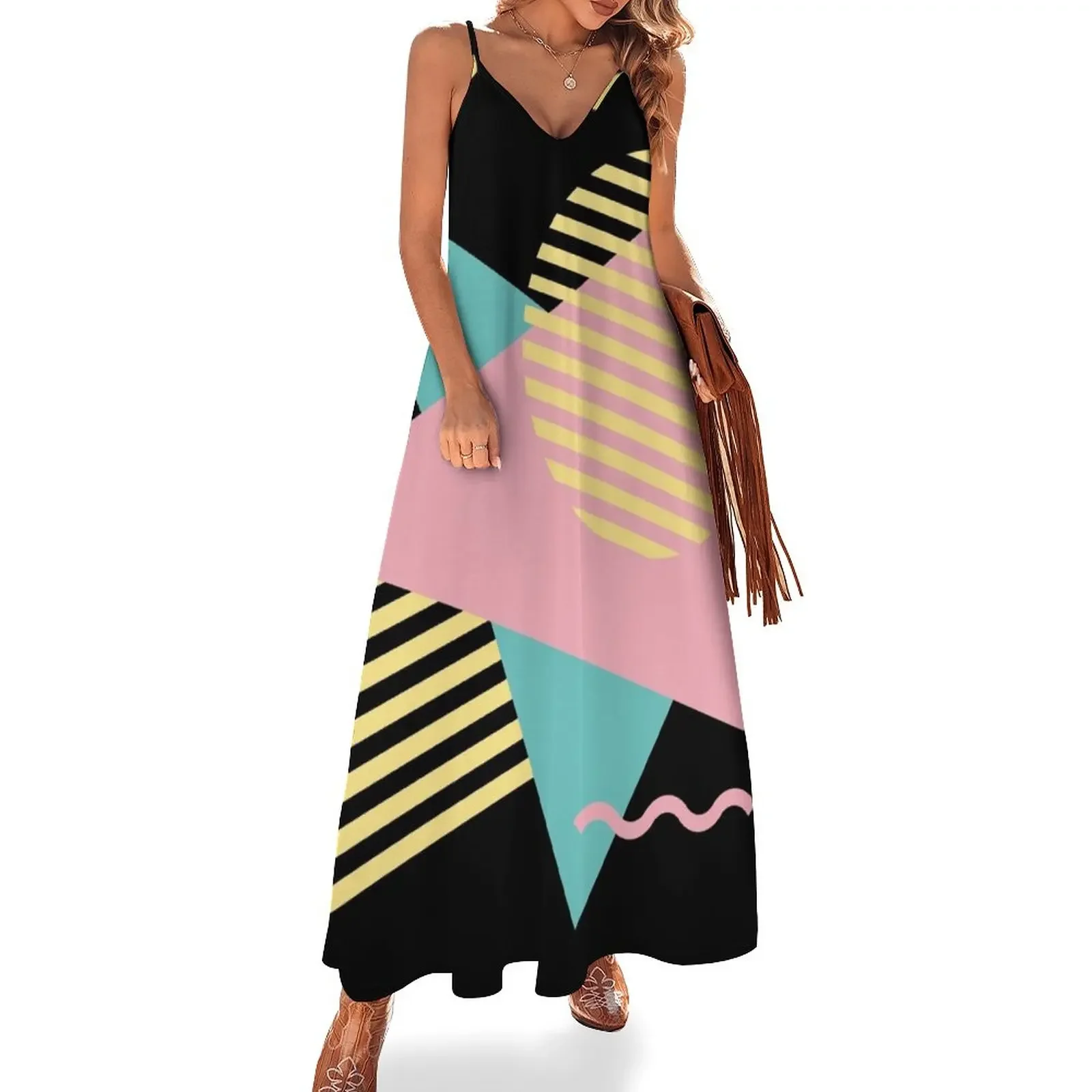 

Memphis Pattern 26 - Retro 90s / 80s Sleeveless Dress luxury dress summer clothes for women Women's dresses