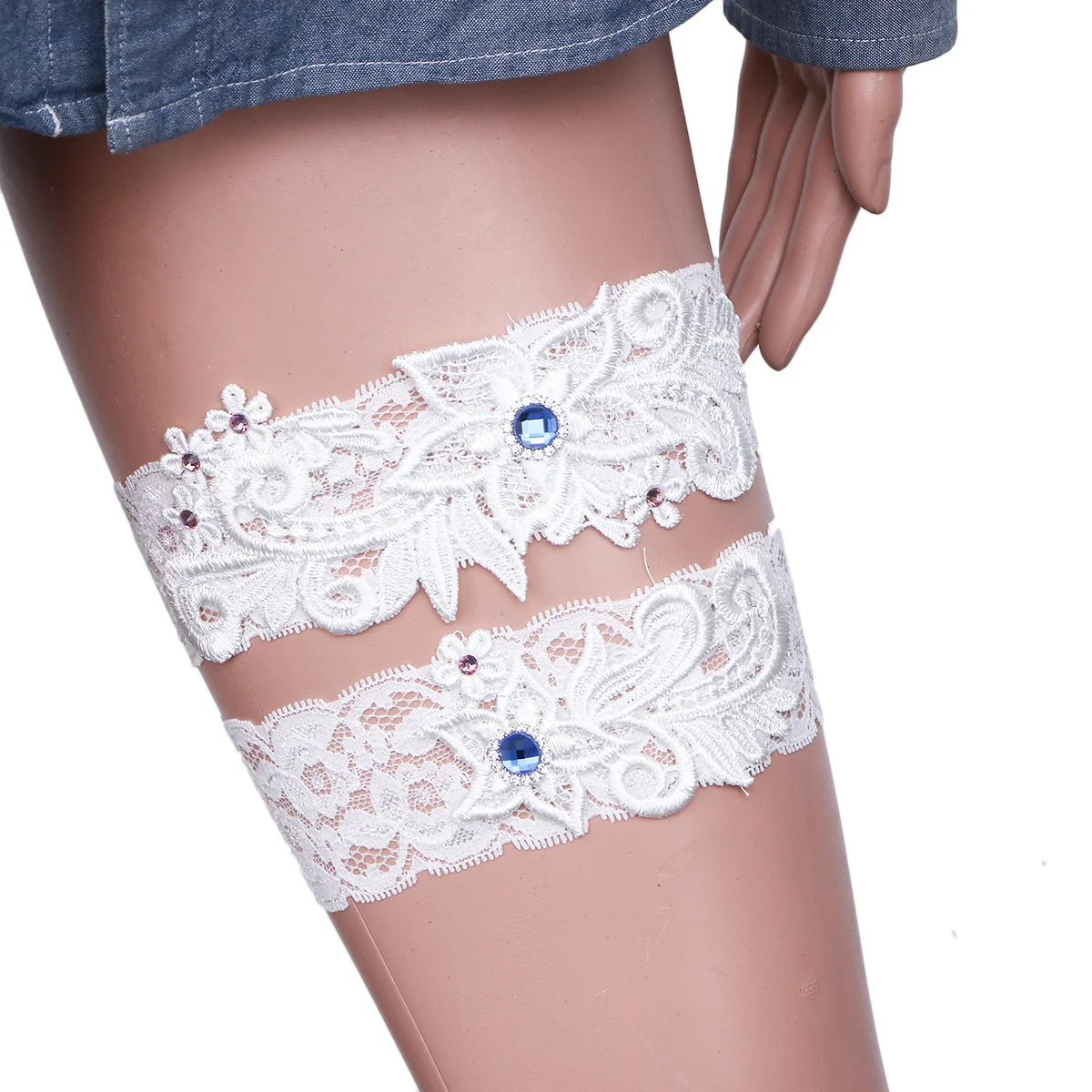 2 قطعة الأربطة الزفاف الدانتيل الفخذ الدائري قابل للتعديل لحفل زفاف حفلة موسيقية الذكرى المشاركة مسابقة العروس الأزهار #2
