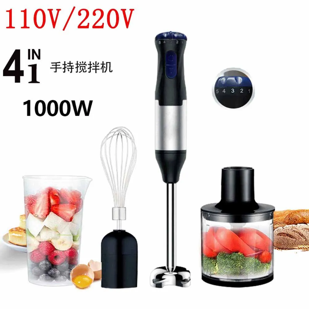 110V 9-Speed Hand Mixer Set with Attachments, Immersion Blender for Baby Food Puree, Electric Whisk with Stainless Steel Rod