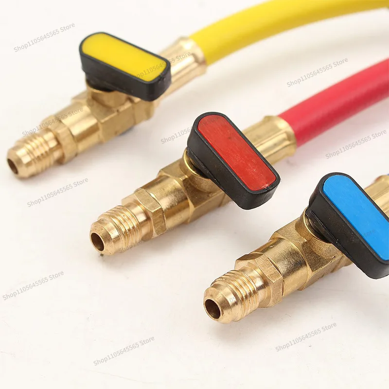 For adding liquid pipe with ball valve switch, automotive air conditioner flushing tube, outer wire and inner wire 1/4