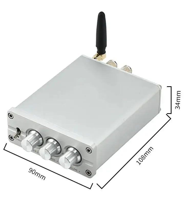 D100B Dual Core TPA3116 2.0 Amplificatore di potenza Bluetooth 5.0 sintonizzato ad alta potenza ad alta fedeltà Classe D digitale per bassi alti