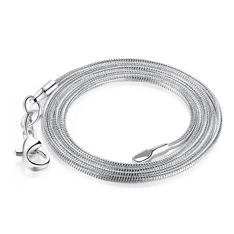 5pcs/lot (16 18 20 22 24 inches) Fashion Jewelry 925 Sterling silver Chains 1mm Snake Chain Necklace For Women Jewelry Gifts