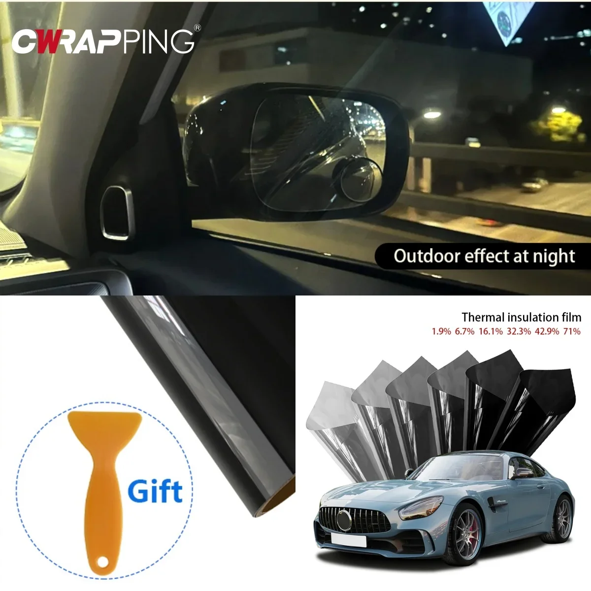 

Window Tinting for Car Stickers Polarized Electric Auto Glass Novelties Auto Accessories Tinted Window Film Knife Tint Dark