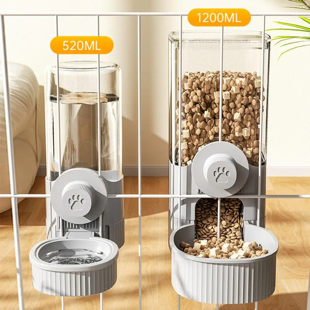 

Design Cat Feeder Automatic Hanging Pet Feeder Waterer Set for Puppy Cats Rabbit Ferret Kennel Feeding Station with 2pcs