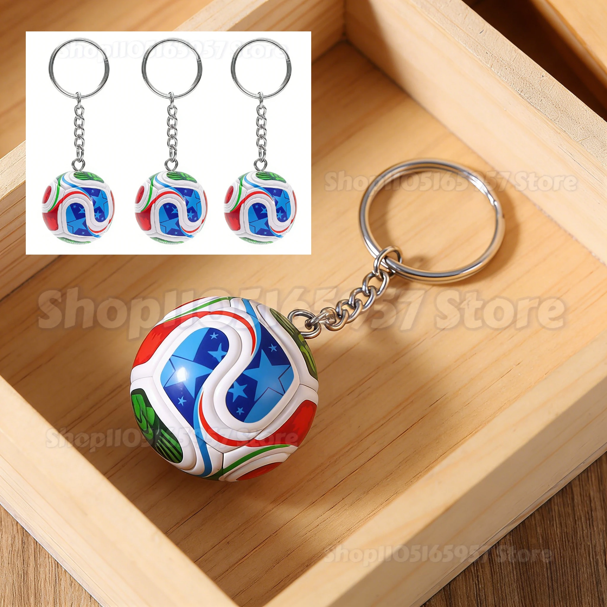 

2026 PU Leather 3D Football Souvenir Key Chain Men Women Soccer Fans Keychain Bag Pendant KeyRing Boyfriend Gift Accessories