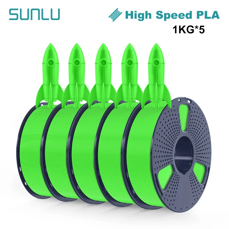 SUNLU Hoge snelheid PLA 3D-printerfilament 5KG 1KG Een rol 1,75 MM Toleranties +/-0,02 MM Filament Snelle verzending vanuit EU / VS