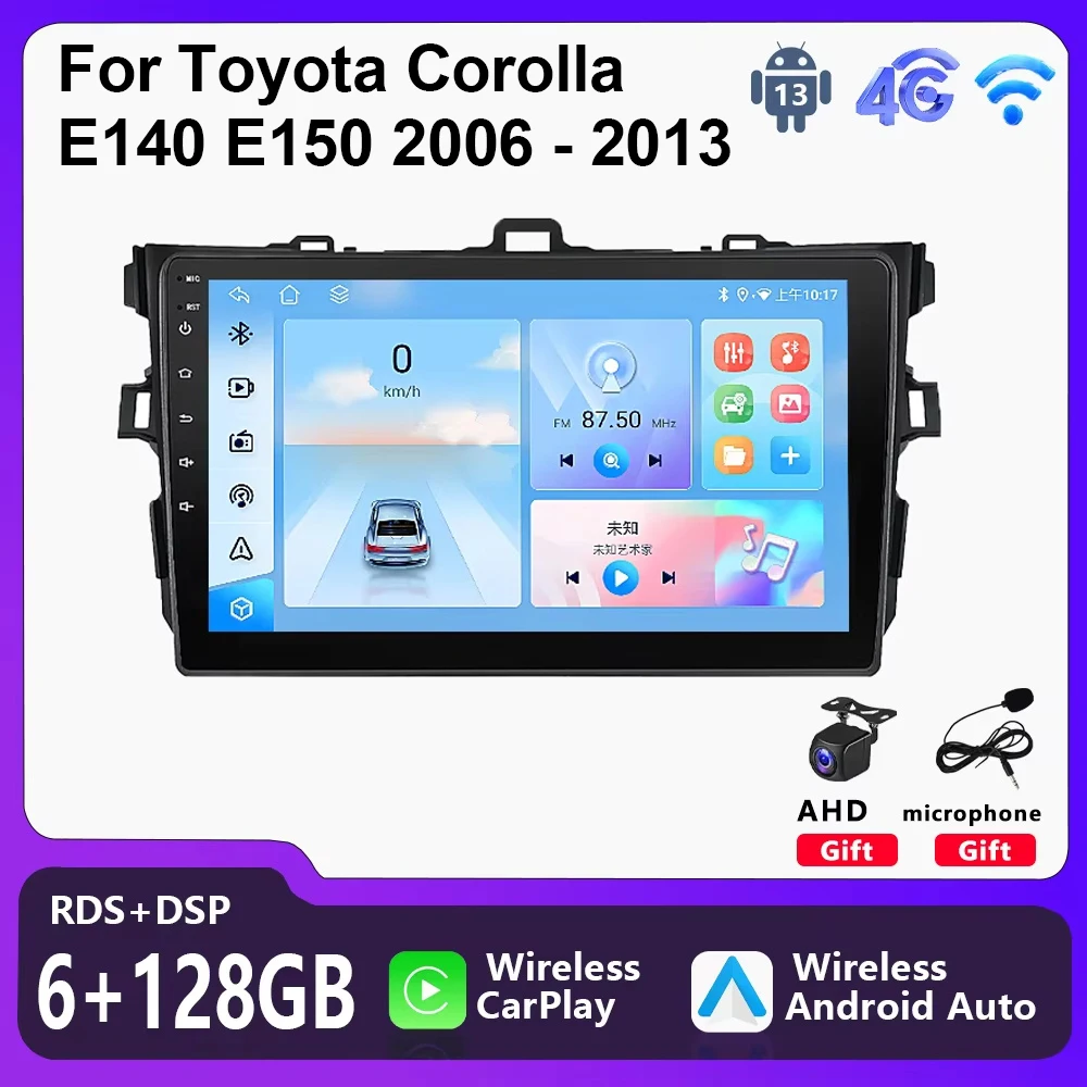 

Car Radio Multimedia Player For Toyota Corolla E140 E150 2006 - 2013 Wireless Carplay Android Auto 2 Din Head Unit Navigation