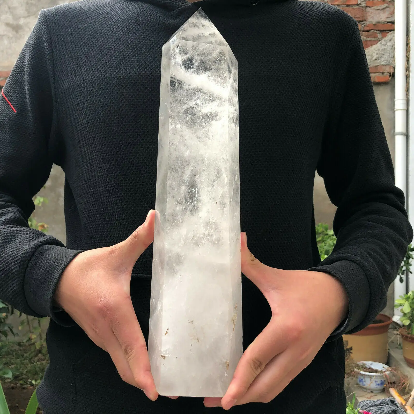 Big Wand Natural Crystal Clear  Transparency Quartz Point Healing Stone Hexagonal Prisms Obelisk Wand Stone Home Decor