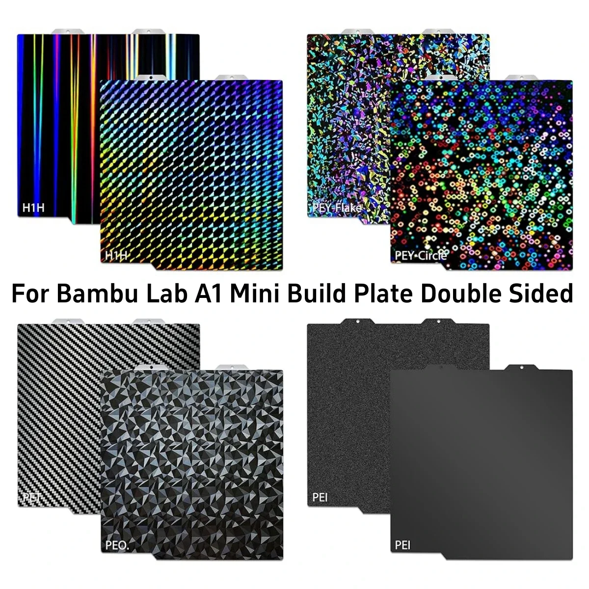 

For Bambu Lab A1 Mini Build Plate Double Sided PEO PET PEI H1H Bed Spring Steel Sheet Pei Sheet 184x184MM for Bambulab A1 Mini