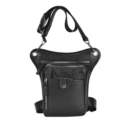 PU Leather Men Design Casual Coffee Classic Shoulder Sling Bag Fashion Travel Fanny Waist Belt Pack Leg Bag Belt Hip Bag