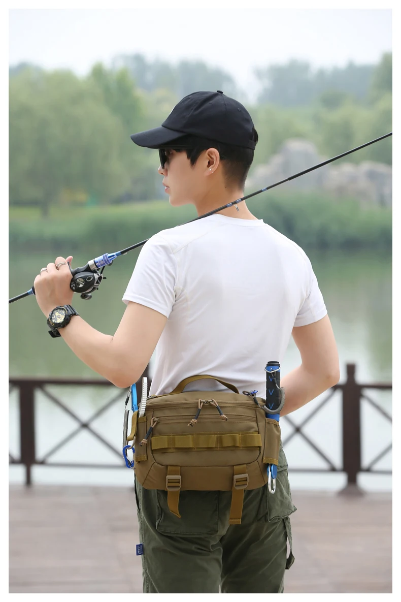 Angeln Brust Taille Tasche Taktische Outdoor Reise Sport Angeln Locken Taschen Jagd Camping Wandern Radfahren Pack Molle Rig Beutel – Detail 8