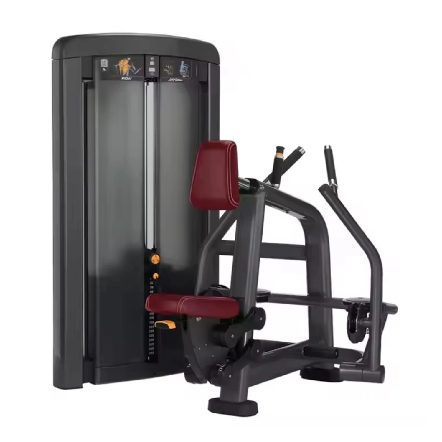 Brawn Strength Commercial Gym Pin Loaded Seated Back Row Machine Strength Training Gym Equipment OEM ODM