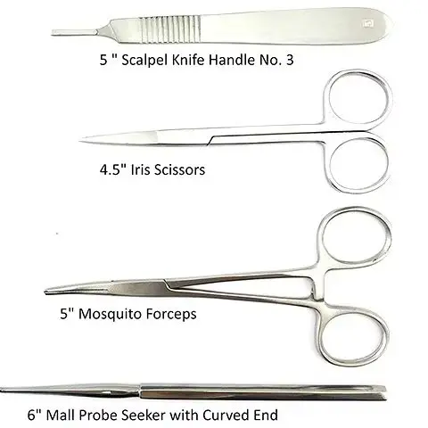 22Pcs Stainless Steel Dissecting Tools Kit Medical Suture Practice Kit for Surgical Training Students