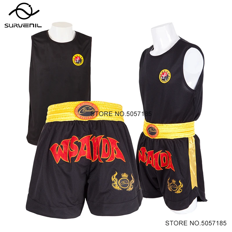 

Boxing Shorts Singlet Set Muay Thai Shorts Adult Kids Gym Sanda Wushu MMA Martial Arts Uniform Wrestling Fight Kickboxing Shorts