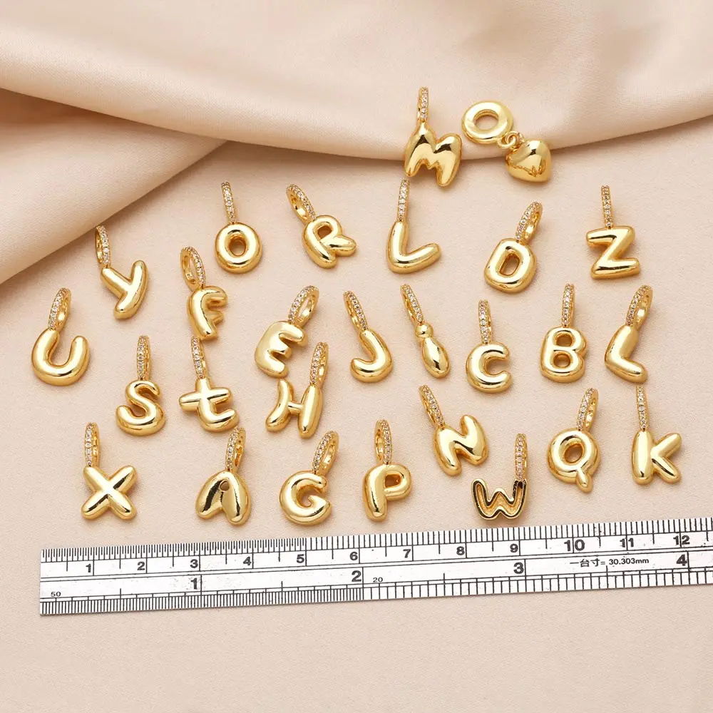 OCESRIO White Crystal Connect 26 Letters Pendant for Necklaces Copper Gold Plated Initial Name Jewelry Making Supplies pdtb644