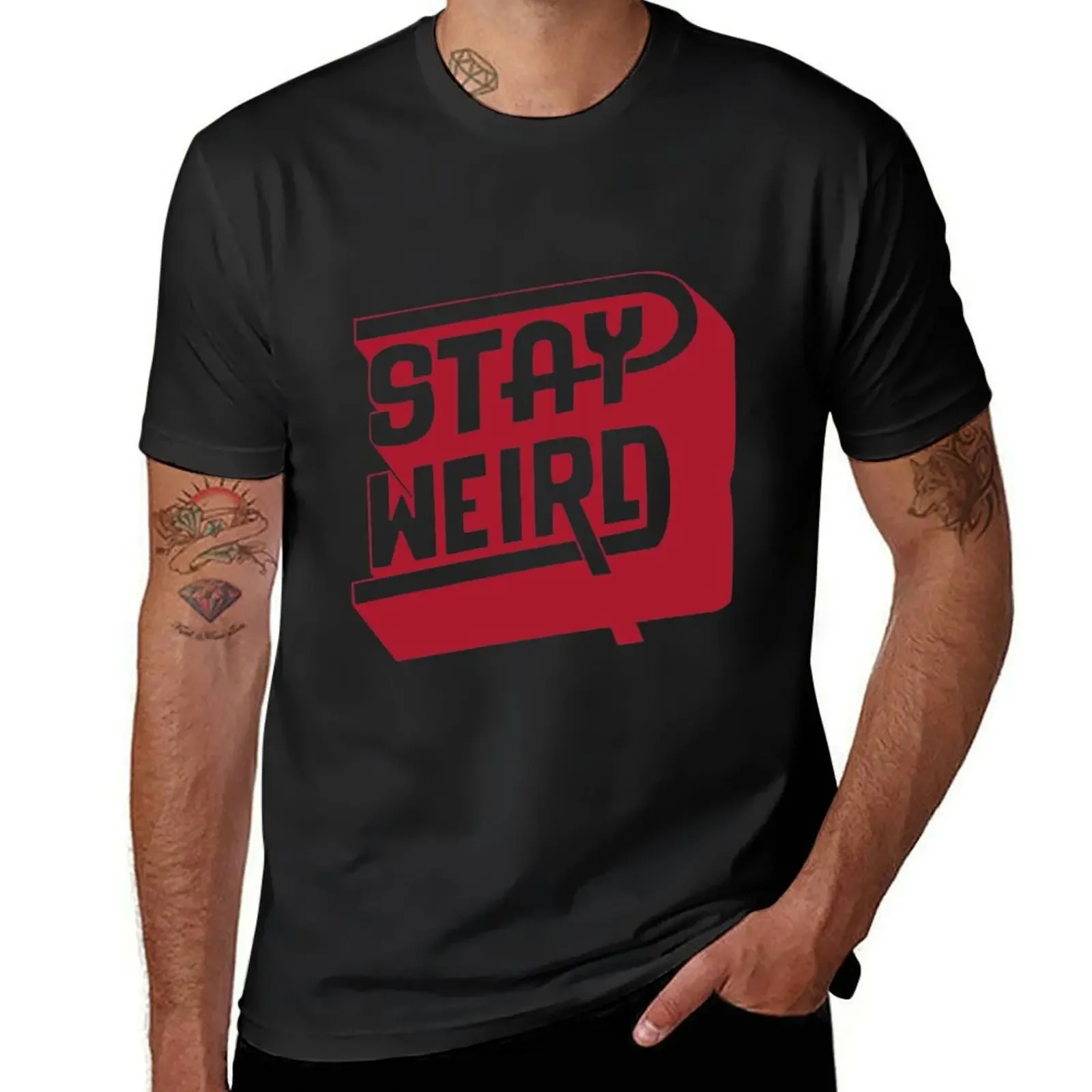 

STAY WEIRD T-Shirt cheap stuff cotton man t-shirts blacks plus size tops fitted t shirts for men